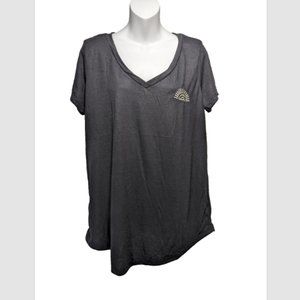 NWOT Torrid Classic Fit Crew Neck Jersey Embroider Sun Black Tee Sz 00 (Medium)